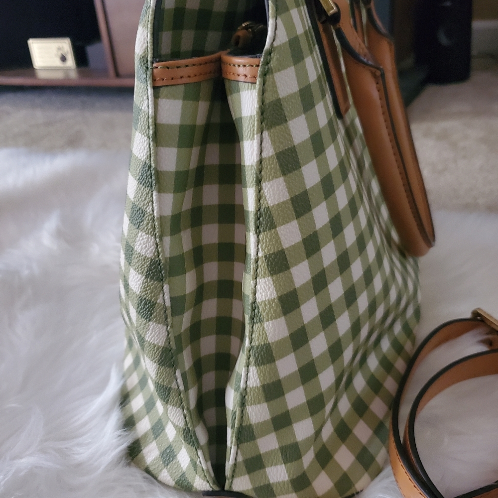Tory NWOT Tory Burch Kerrington Gingham Dome Satchel - Picture 12 of 16